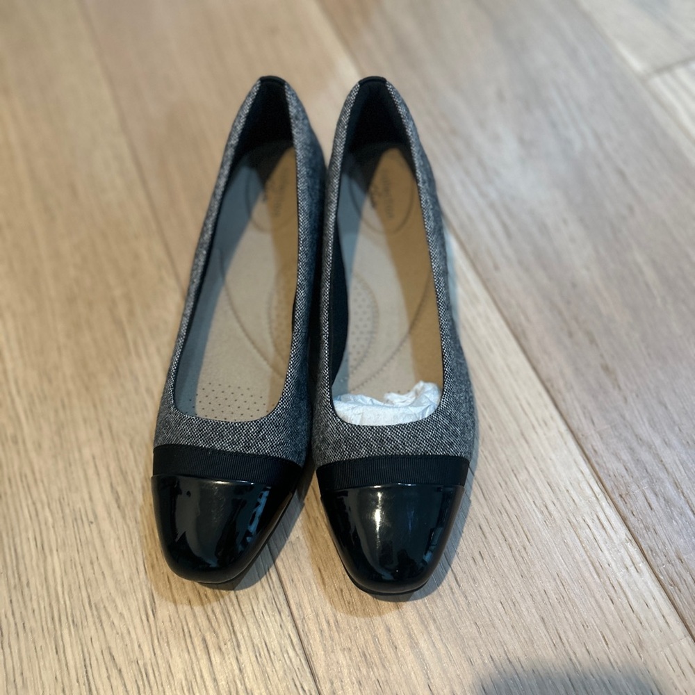Collection by Clarks Juliet Monte Black Tweed Shoes Sz 10M